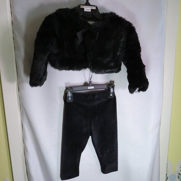 Baby faux fur jacket Wendy Bellissimo & velour pants Formal Party - Picture 1 of 8